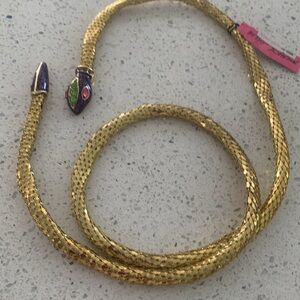 NWT Betsey Johnson Vintage gold tone wrap around Jeweled Snake
